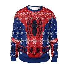 (14, 5XL) Christmas Animals 3D Printed Pullover Crew Neck Sweatshirt