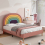 (135*190 cm) Upholstered Bed with Slatted Frame and Headboard 11