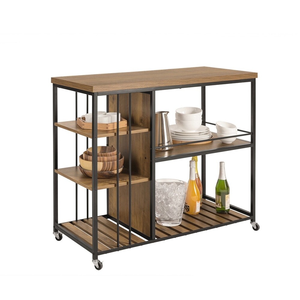 SoBuy SVW18-F, Serving Trolley Kitchen Trolley Cart Mobile Kitchen Shelf Kitchen Storage Trolley with 5 Shelves