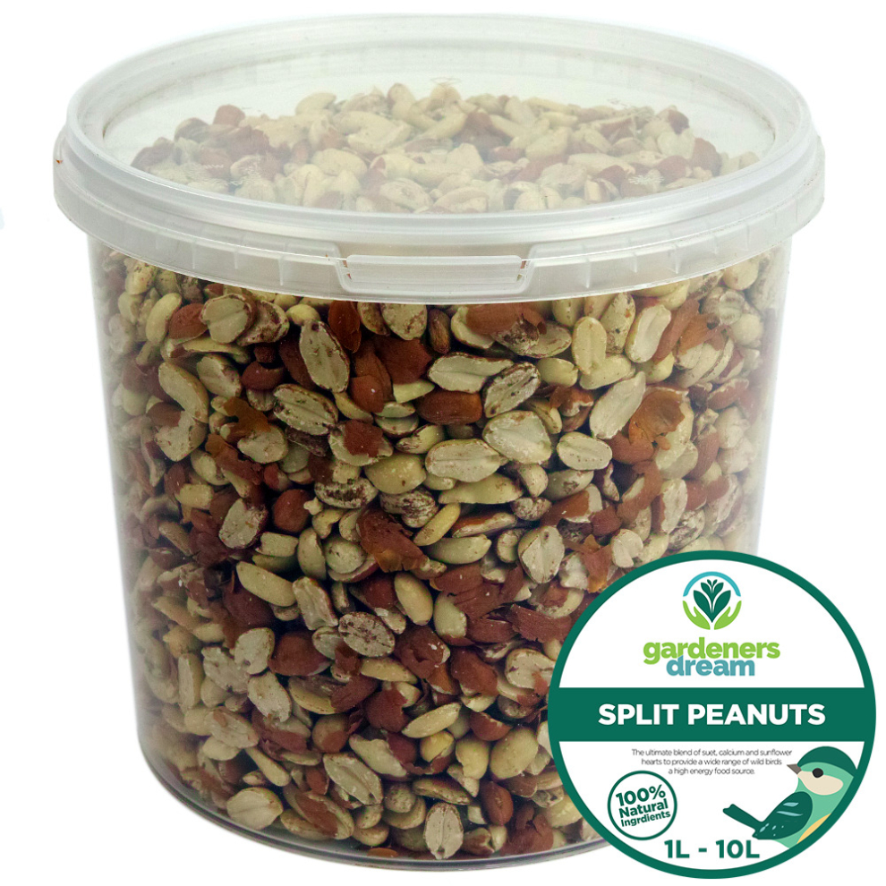 GardenersDream Split Peanuts - Fresh Premium Wild Bird Seed Garden Food Nut Feed 10L