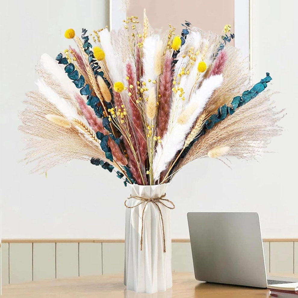 100Pcs Artificial Natural Dried Pampas Grass Reed Flower Bunch DIY Home Decor
