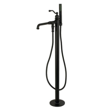 Edenscape Freestanding Roman Tub Filler with Handshower, Matte Black - 41.76 x 14.91 x 7.64 in.