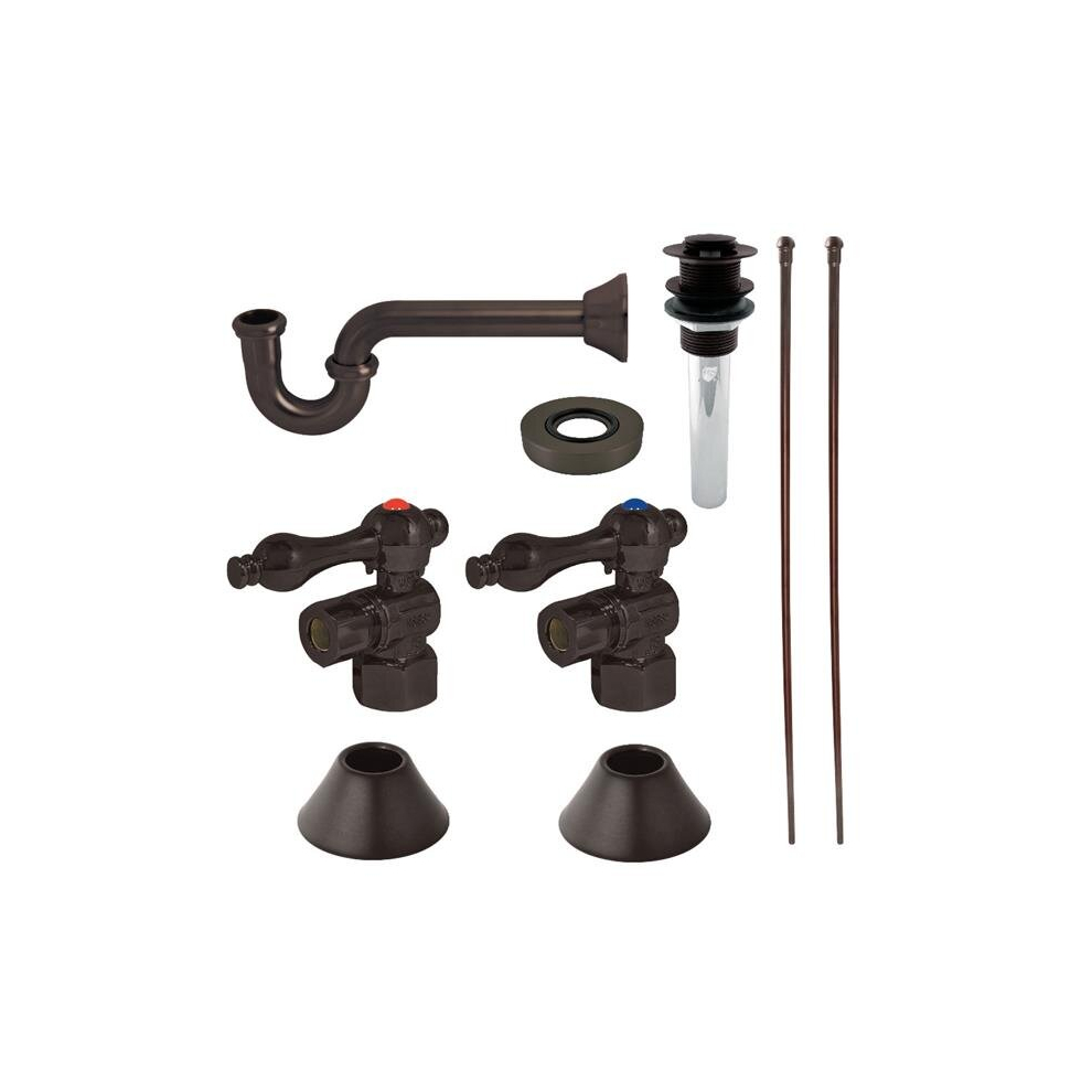 Traditional Plumbing Sink Trim Kit With P-Trap & Drain, Oil Rubbed Bronze 780475809734