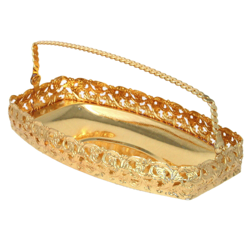 Gold Serving Tray Decorative Mirror Drinks Platter Holder Paandan Tray