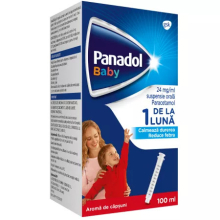 Panadol Baby oral suspension, 120 mg/5 ml, 100 ml, reduces fever