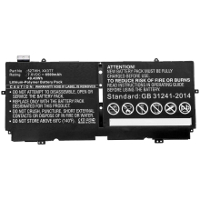DELL laptop akkumulátor, lítium-poláris 49.40Wh 7.6V 6500mAh, fekete, XPS 13 7390, MBXDE-BA0222