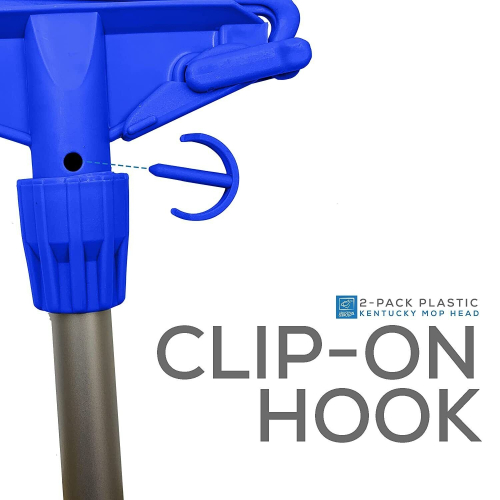 Blue Kentucky Mop Head Holder Clip Handle Bracket Replacement Plastic 1