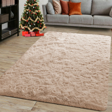 (Beige, 200 X 290 cm) Fluffy Rugs Anti-Slip Large Shaggy Rug Super Soft Mat Living Room Bedroom Carpet
