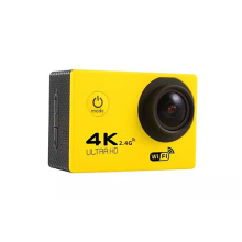 (Yellow) Ultra HD 4K Wifi Action Camera 180° Wide Angle With Remote Control