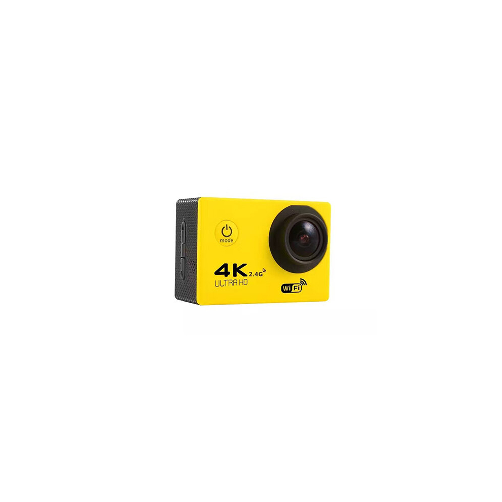 (Yellow) Ultra HD 4K Wifi Action Camera 180Â° Wide Angle With Remote Control