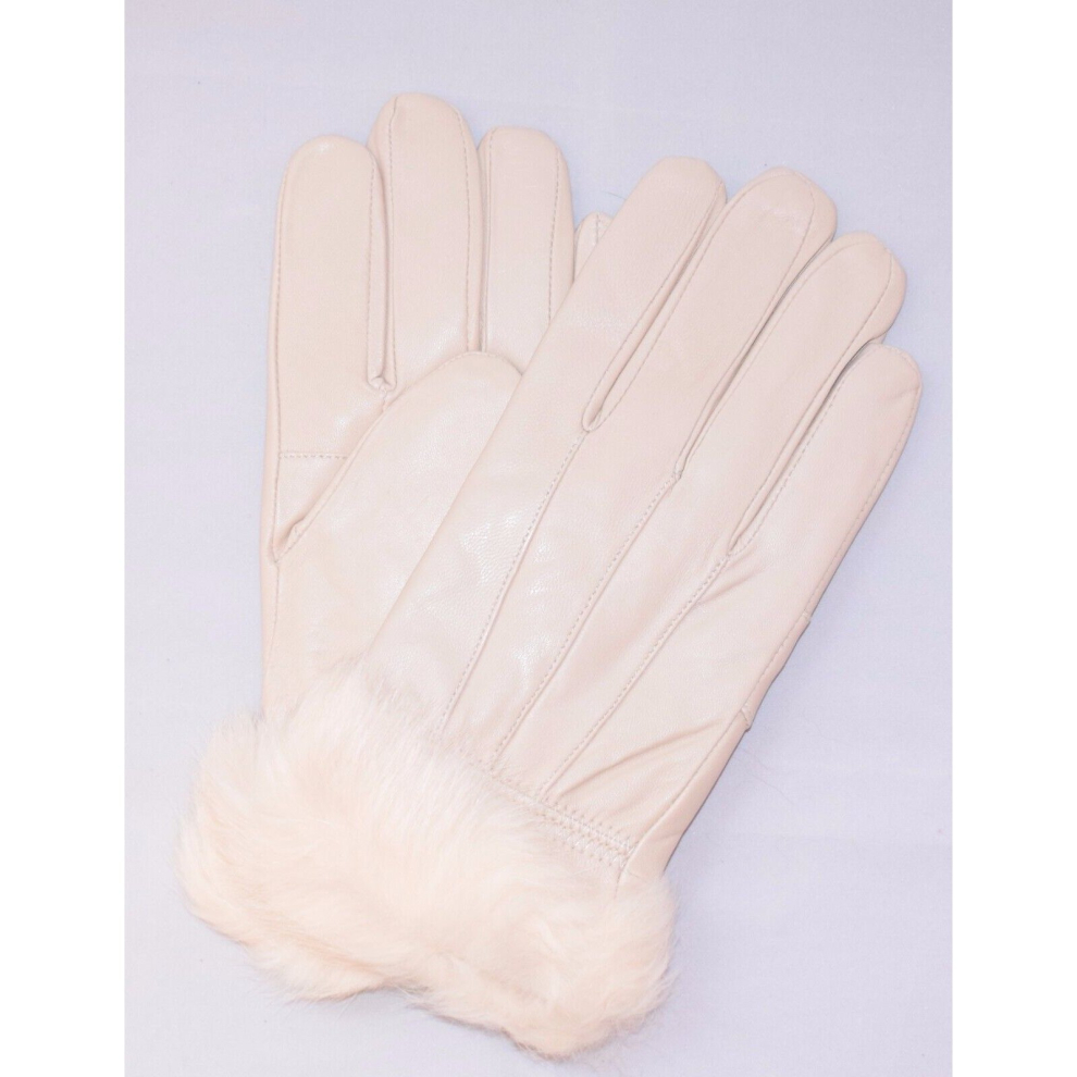 LADIES FASHION LUXURY WOMEN GLOVES SOFT LEATHER WINTER DRIVING WARM FUR GLOVES