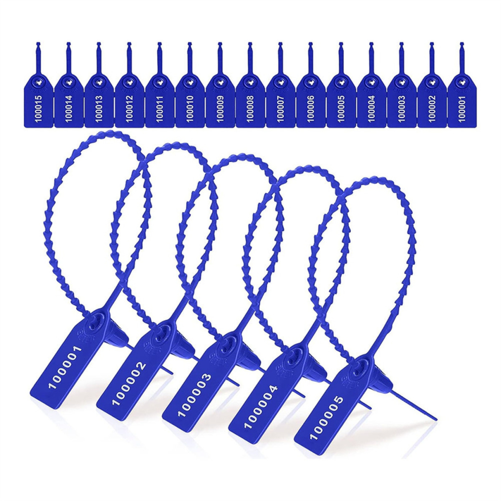 1000 Pcs Plastic Tamper Seals Tags Security Tags Seals Safety Numbered Zip Ties Labels Blue