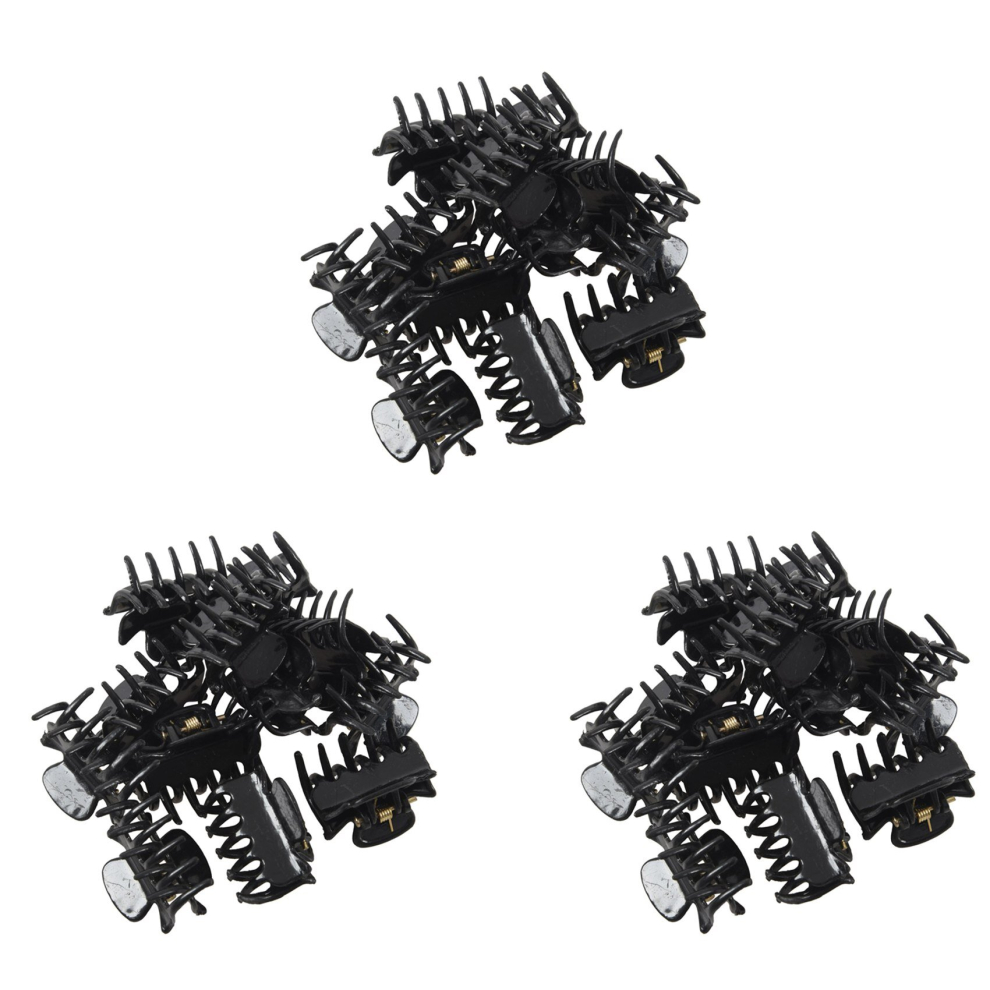 36 Pcs 1.1 Inch Long Black Plastic Mini Hairpin 10 Claws Hair Clip Clamp for Ladies