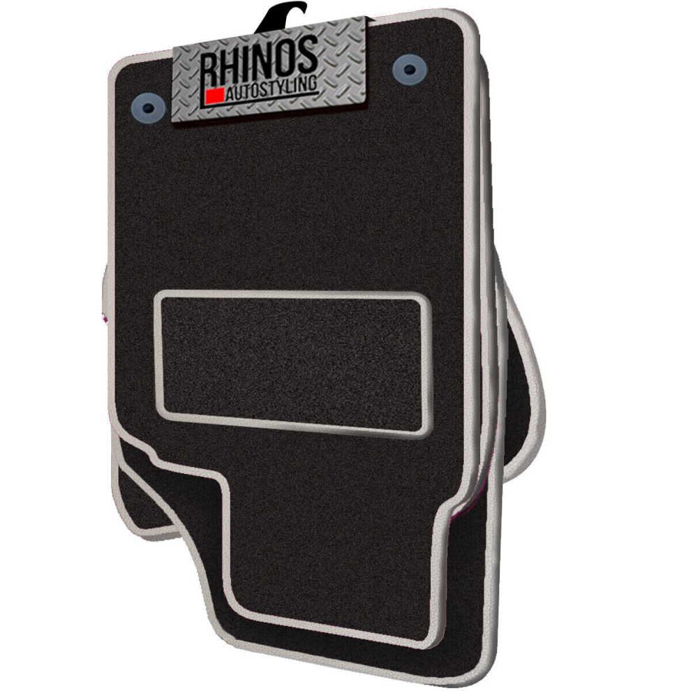 Tailored For Porsche Panamera (2009-2016) - Full Set Of Tailored Luxury Interior Floor Car Carpet Mats - Mat + Leather Edging Black/Light/Grey 5059596424979