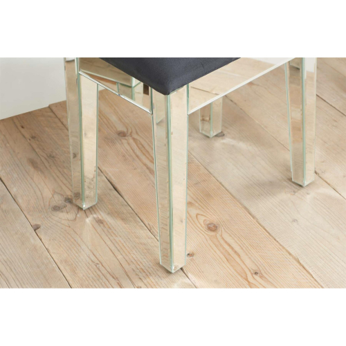 Birlea Mirrored Bedroom Dressing Table Stool Padded Black Velvet 2