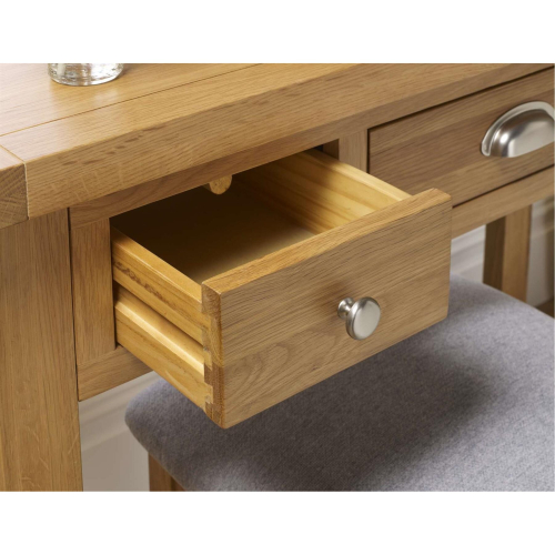 Birlea Oak Dressing Table Birlea Woburn 3 Drawer Solid Wood Traditional 2