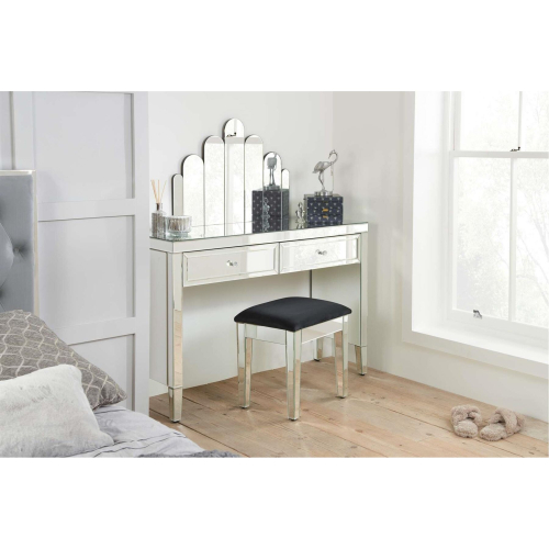 Birlea Mirrored Console Birlea Valencia 2 Drawer Bevelled Mirror Dressing Table