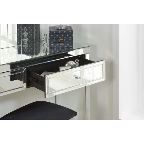 Birlea Mirrored Console Birlea Valencia 2 Drawer Bevelled Mirror Dressing Table 1