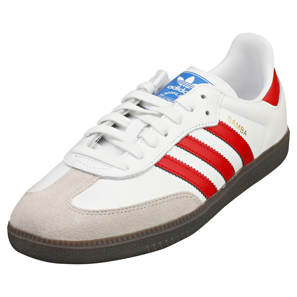 (9) Adidas Samba Og Mens Casual Trainers In White Red