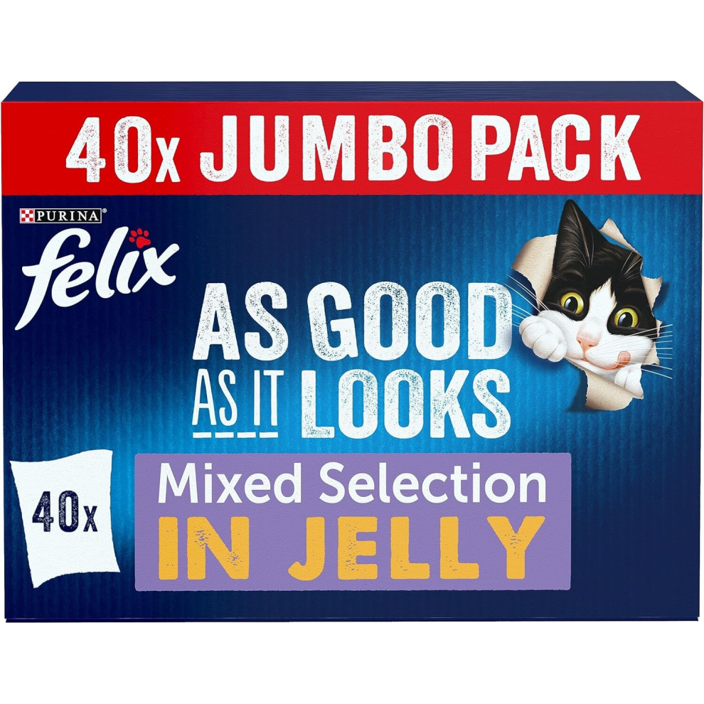 Felix As Good As It Looks Adult Wet Cat Food Mixed Selection in Jelly