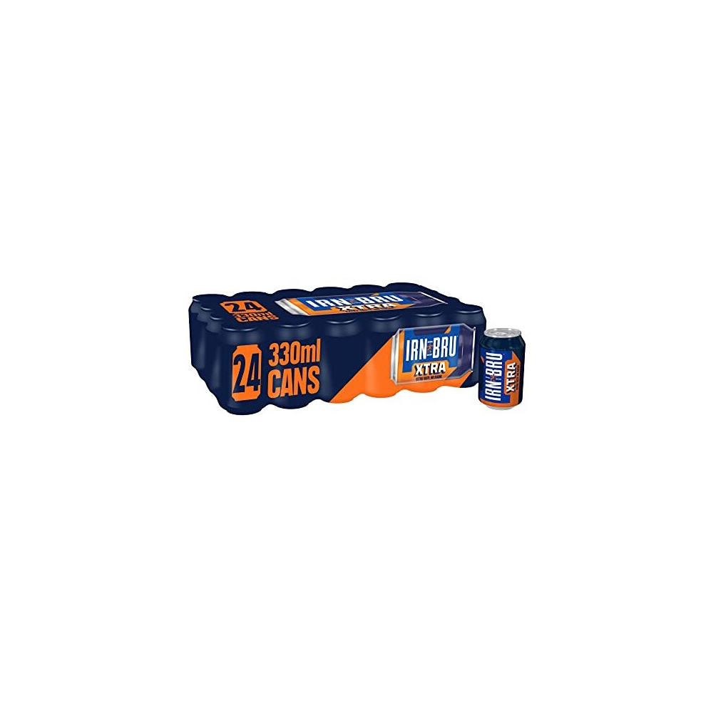 IRN-BRU XTRA Taste No Sugar, 24 x 330ml, Fizzy Drinks Multipack Cans (Pack of 24)