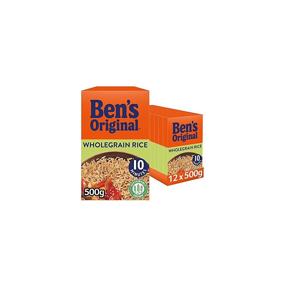 Ben's Original Wholegrain Brown Rice, Bulk Multipack 12 x 500 g boxes (Total 6 kg)