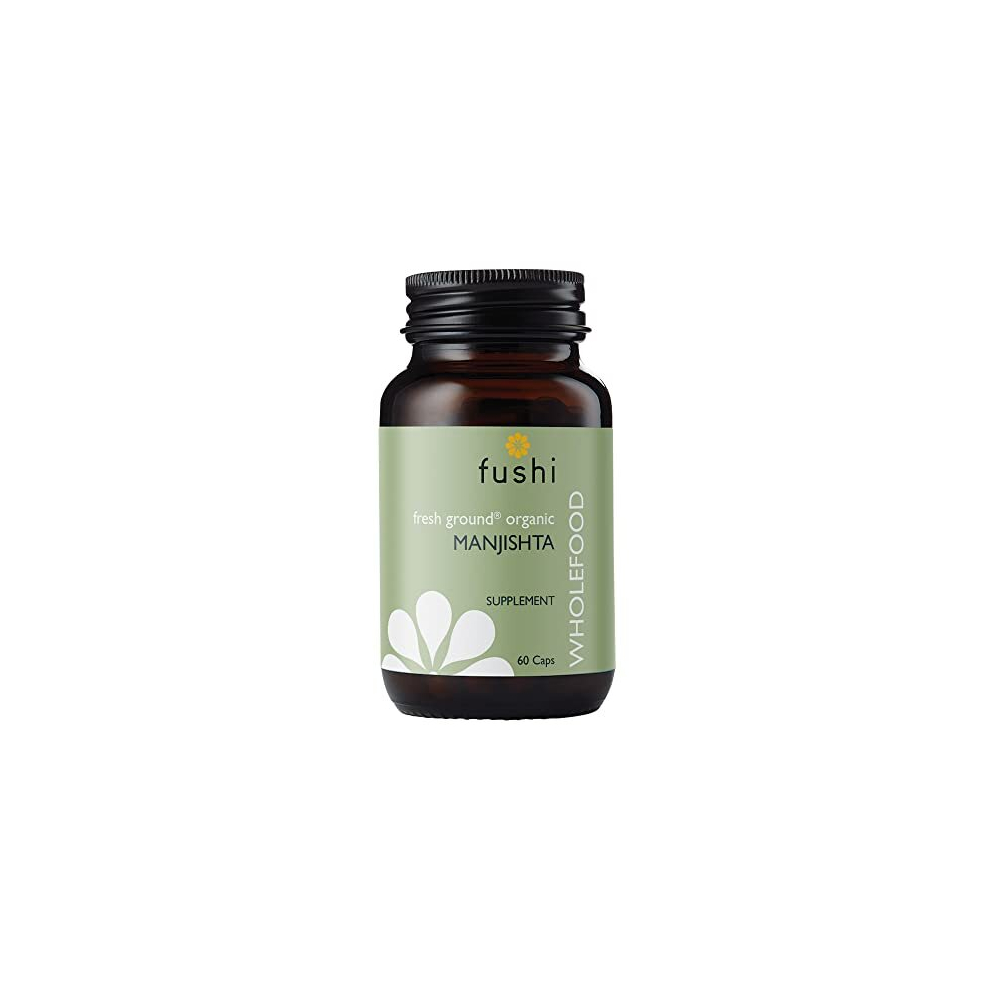 Fushi Organic Manjistha Capsules, 60 Caps | Fresh-Ground Whole Food | Ayurveda Medicine | Indigenously Sourced | Ethical & Vegan | Made In The Uk