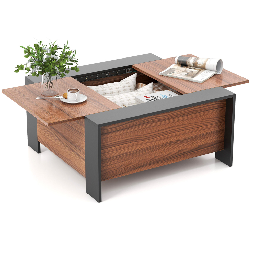 92cm Coffee Table w/Sliding Top Square Center Table Extendable Cocktail TeaTable