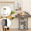 Casart T-Shaped Industrial Console Table Narrow Sofa Side Table Entryway Display Shlves 5