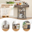 Casart T-Shaped Industrial Console Table Narrow Sofa Side Table Entryway Display Shlves 4