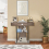 Casart T-Shaped Industrial Console Table Narrow Sofa Side Table Entryway Display Shlves 2