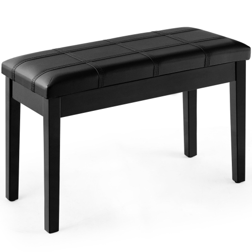 Casart Keyboard Seat Piano Bench Double Duet Seat W/Padded Cushion Storage Compartment