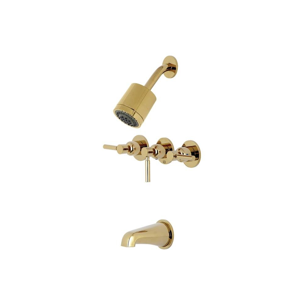 Concord 3-Handle Tub & Shower Faucet - Polished Brass 780475785076