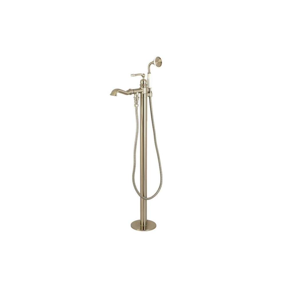 Royale Royale Single Handle Freestanding Roman Tub Faucet With Hand Shower, Brushed Nickel 780475777613