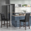 Casart Set of 2 Bar Stools Upholstered Bar Counter Height Chair With Button-Tufted Back 3