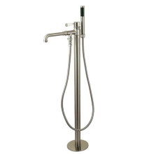 Paris Paris Single Handle Freestanding Roman Tub Filler with Hand Shower, Brushed Nickel