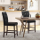 Casart Set of 2 Bar Stools Upholstered Bar Counter Height Chair With Button-Tufted Back 8