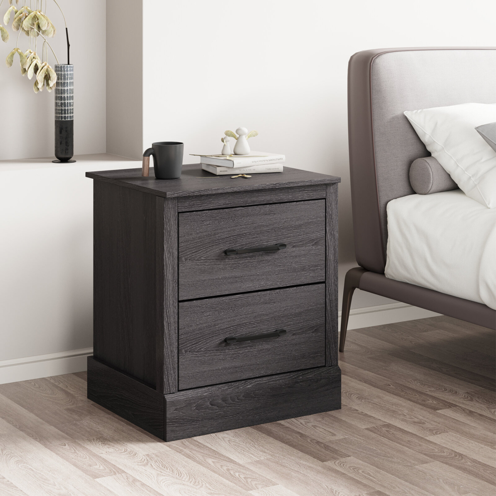 2 Drawer Nightstand Bedside Table Sofa End Table with 2 Storage Drawers