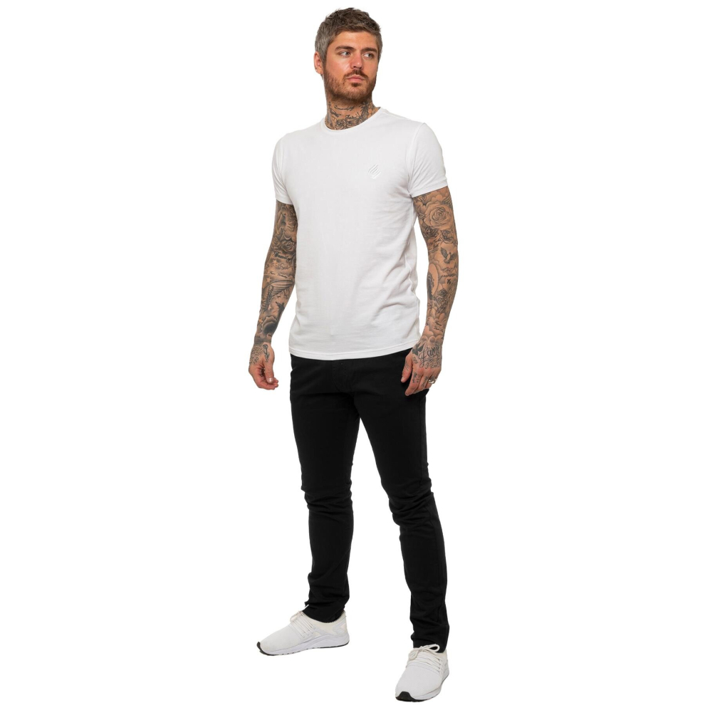 Ze Enzo (36W/32L, ) Enzo Mens Skinny Stretch Chinos Black