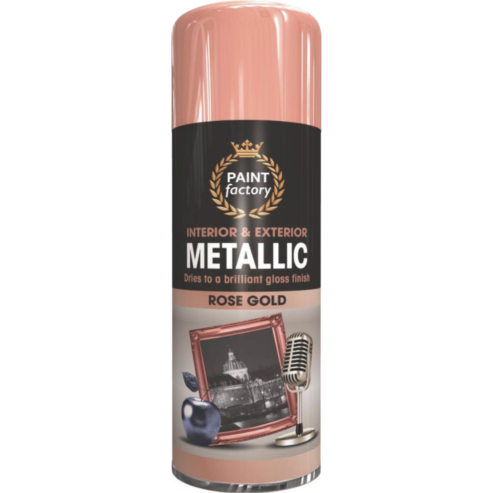 400ml Metallic Rose Gold Spray Paint Gloss finish Metal Wood Plastic