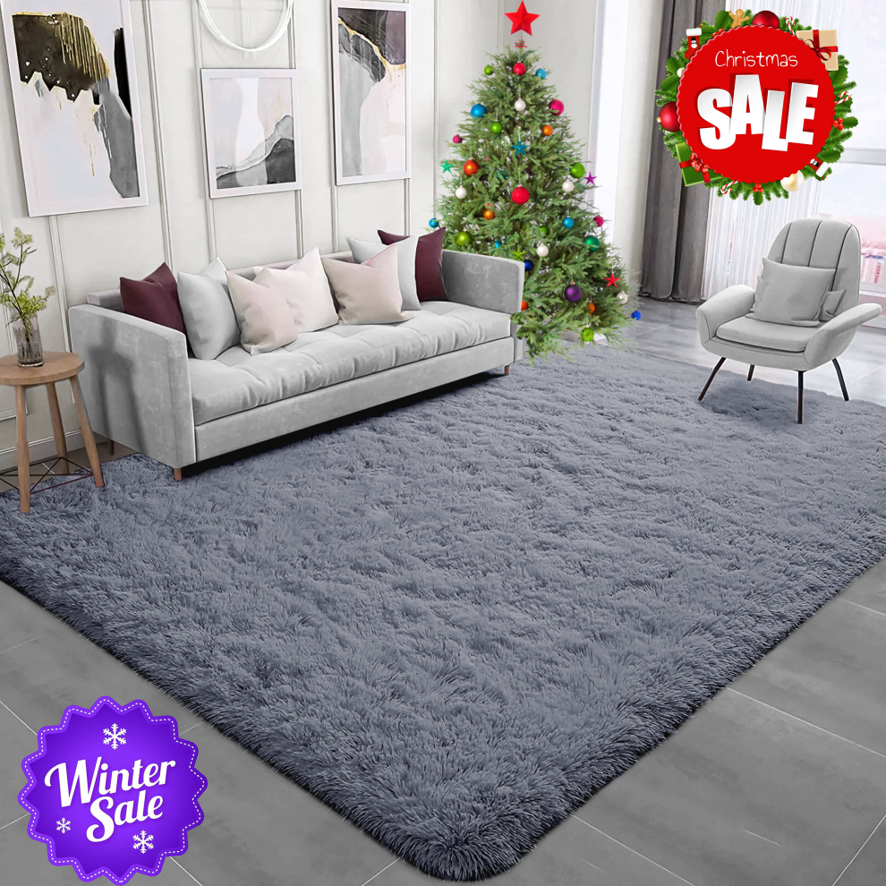 (Grey, 200X290) Non-Slip Rugs Shaggy Area Rug Runner Carpet Mat