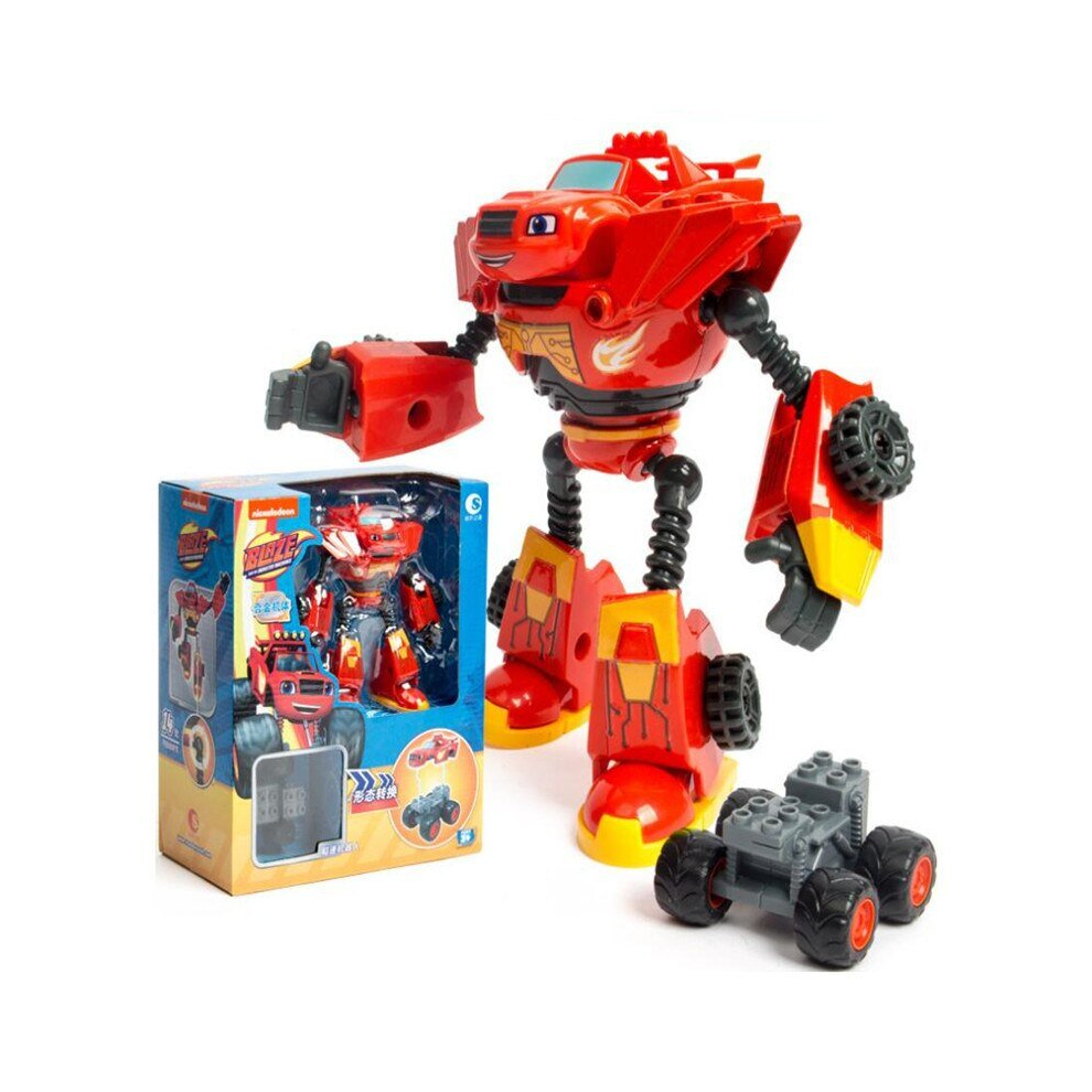 (red) Blaze Monster Machines Anime Figure Cartoon Plastic/alloy Deformed Car Action Figure Model Kids Toys Children Birthday Gifts - Action Figures