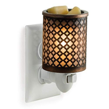 Candle Warmers Etc. Pluggable Wax Warmer, Fragrance Releasing Decorative Plug-In Nightlight Warmer, Moroccan Metal