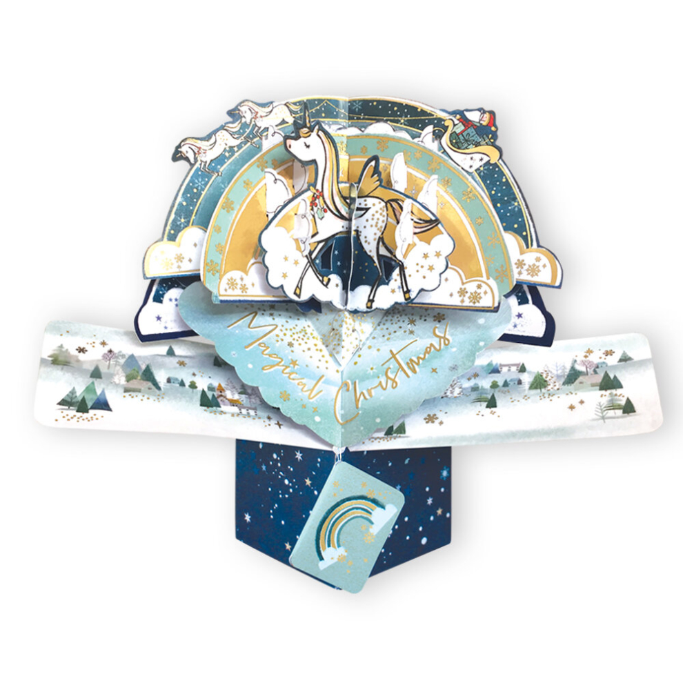 Second Nature Magical Unicorn Pop Up Christmas Greeting Card 3D Cards Pop Ups