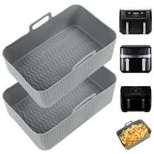 Silicone Air Fryer Liner for Ninja AF451UK/AF400UK 9.5L/Instant Vortex/Tower T17088/Salter/Emtronics for All 8.5-9.5 Litre Dual Air Fryers, Air Fryer