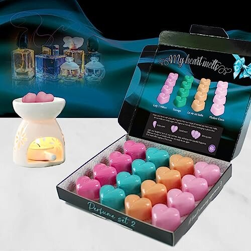 Mixed Perfume Wax Melts 2 : 16 Heart Shaped Melts in a Presentation ...