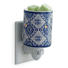 Candle Warmers Etc Indigo Porcelain Plug-In Fragrance Warmer - Flameless, Uses Wax or Essential Oils - Even, Mess-Free Scent Release PIIND
