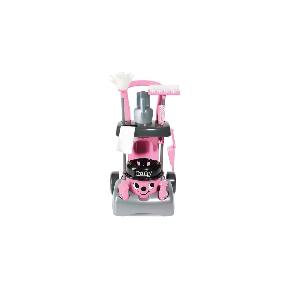 Casdon Deluxe Hetty Cleaning Trolley | Pink Toy Cleaning Trolley For Children Aged 3+ | Includes Several Tools For Imaginative Role Play!