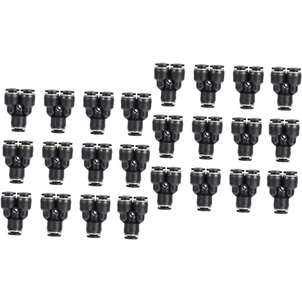 24 Pcs Tracheal Connector Three-Way Tube Fittings Y Spliter Pneumatic Pipe Joint Jst Connector Water Push To Connect Tube Fitting Plastic Hose 7770197833080