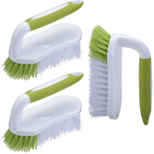 Scrub Brush, Heavy Duty Scrubbing Brushes for Cleaning with Comfortable Grip for Shower, Bathroom, Sink, Kitchen, Bathtub, Floor Cleaning, 3 Pcs